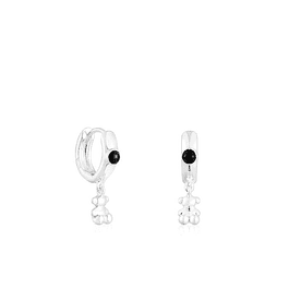 Pendientes argollas Osito volumétrico Black