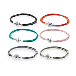 Pulsera de varias hebras para Charms con cierre redondo