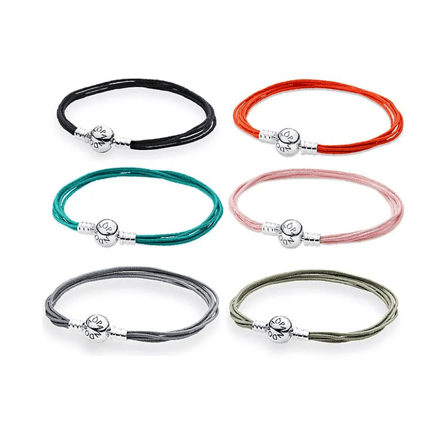 Pulsera de varias hebras para Charms con cierre redondo