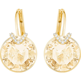 Pendientes Bella con Cristal Amarillo y blanco Baño de oro