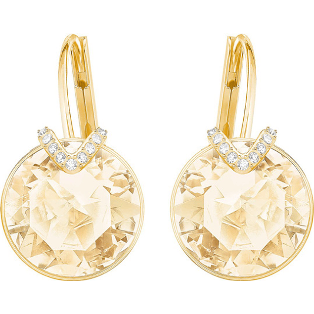 Pendientes Bella con Cristal Amarillo y blanco Baño de oro