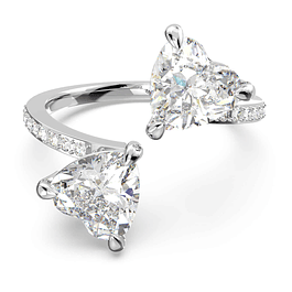 Anillo Corazones del Alma con Cristales Blancos