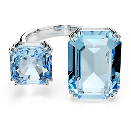 Anillo de Cóctel Abierto Octogonal Azul