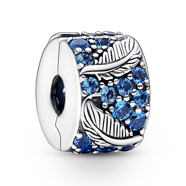 Clip Plumas y Cristales Azules