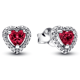 Pendientes Corazones Rojos en relieve