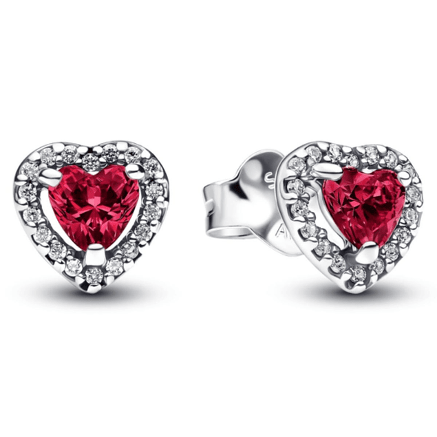 Pendientes Corazones Rojos en relieve