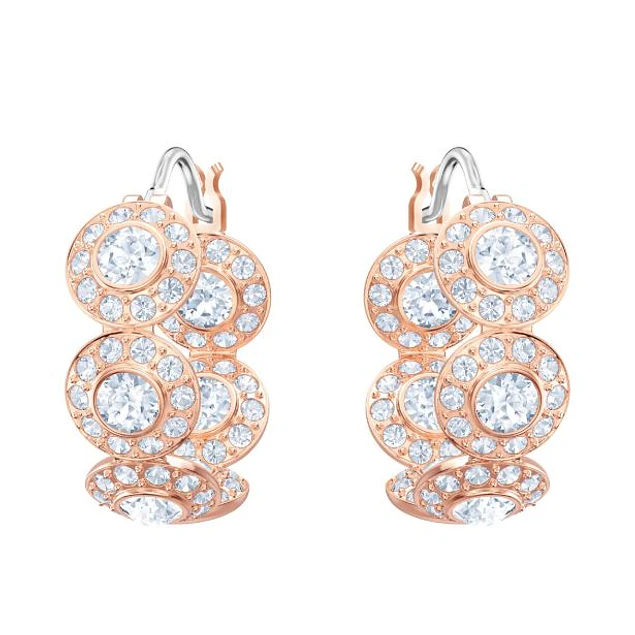  Aros Criollas Angelic Oro Rosa con cristales blancos 