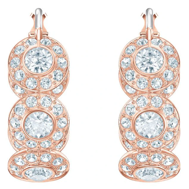  Aros Criollas Angelic Oro Rosa con cristales blancos 