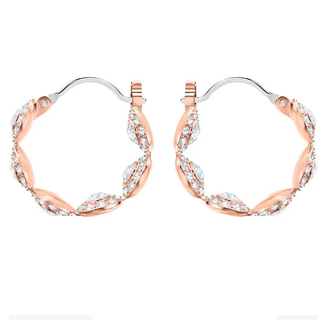 Aros Criollas Angelic Oro Rosa con cristales blancos 