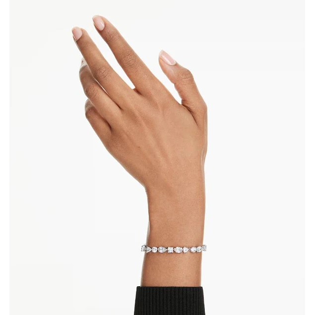 Pulsera de Cristales Blancos Cortes Mixtos