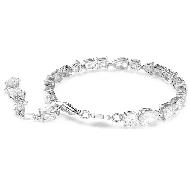 Pulsera de Cristales Blancos Cortes Mixtos
