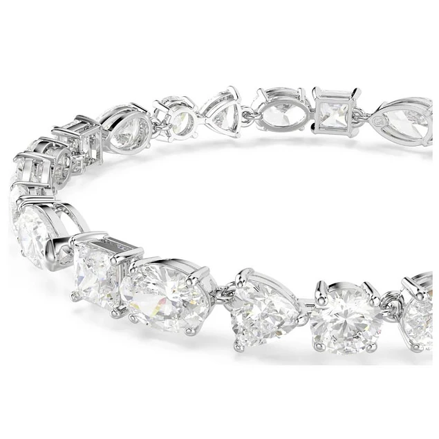 Pulsera de Cristales Blancos Cortes Mixtos
