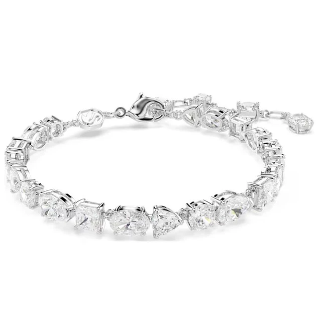 Pulsera de Cristales Blancos Cortes Mixtos