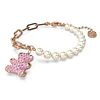 Pulsera Teddy Oso Rosa con Perlas y Eslabones Oro Rosa