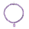 Pulsera de cuentas Amatista y oso