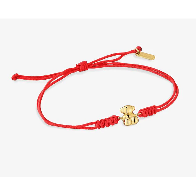 Pulsera Roja Protección y Oso Bear Bold Vermeil Gold