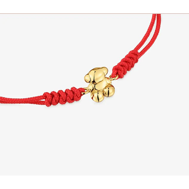 Pulsera Roja Protección y Oso Bear Bold Vermeil Gold