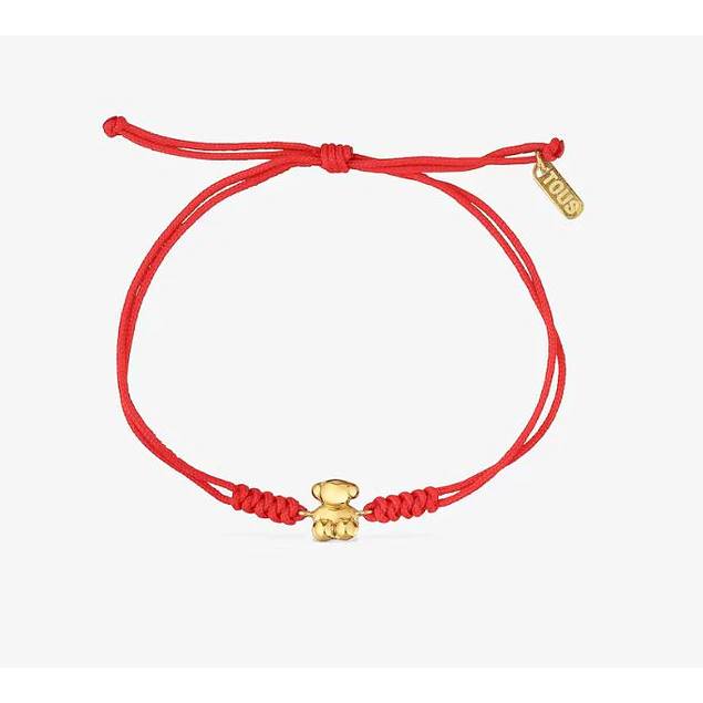Pulsera Roja Protección y Oso Bear Bold Vermeil Gold