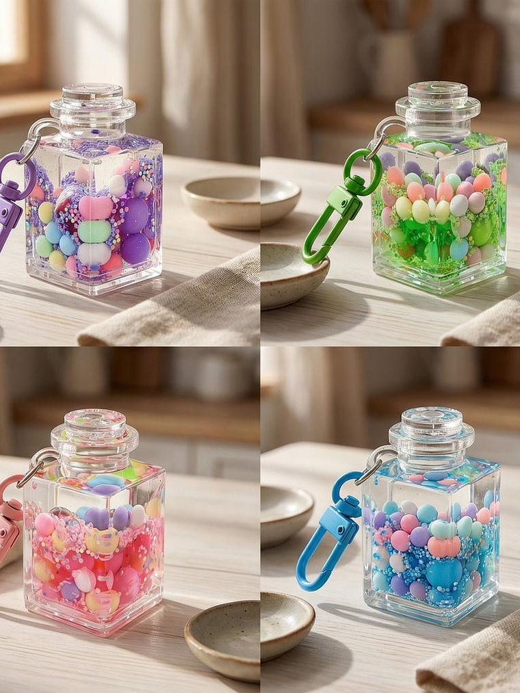 Llavero de Botellita Anti Stress  4