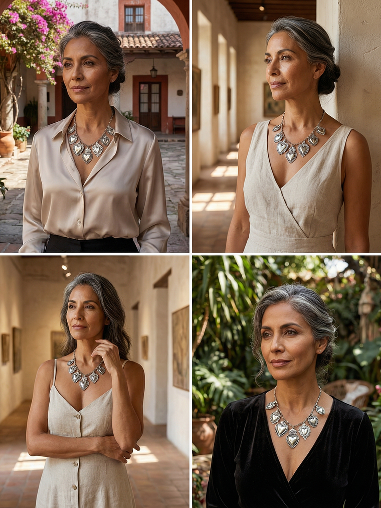 Collar Corazones Zinc 4