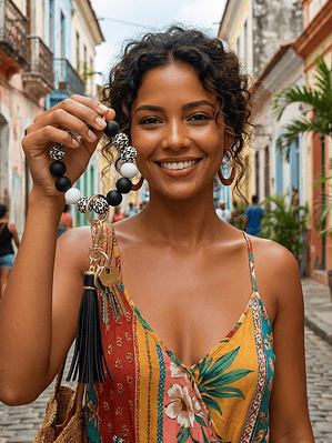 Llavero Keychain con Abalorios 