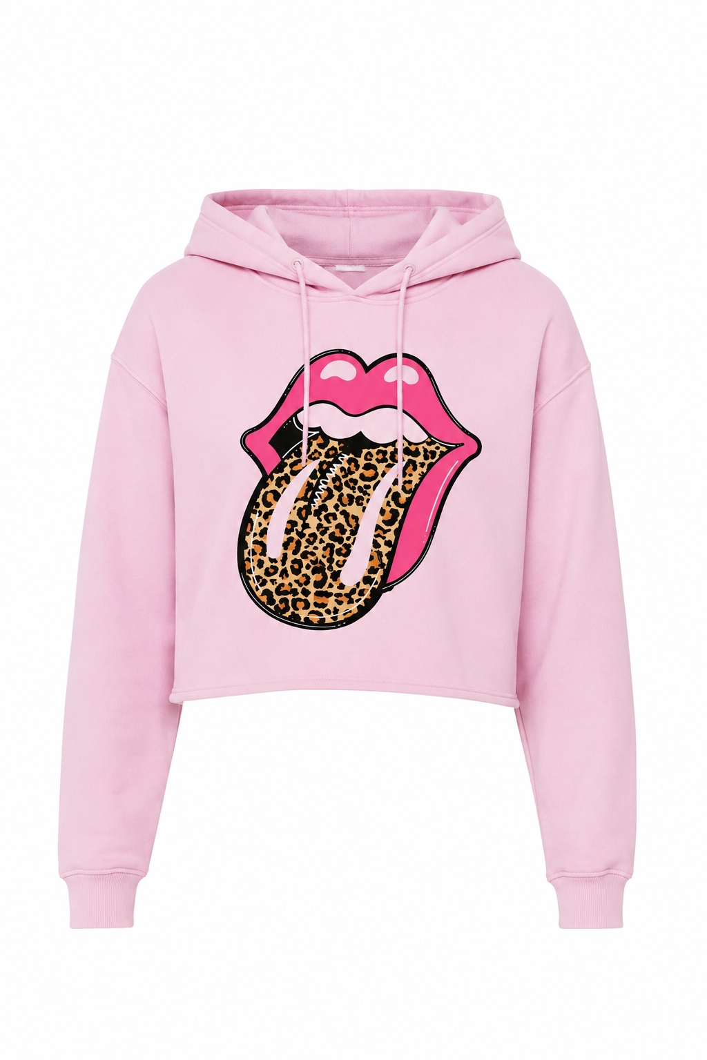 Hoodie Crop Top Rosado Wild Lips 2