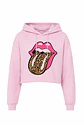 Hoodie Crop Top Rosado Wild Lips - Miniatura 2