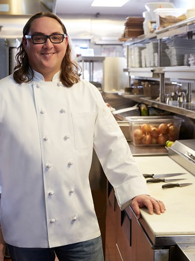 Chaqueta Chef Works Unisex Bordeaux Blanca 5