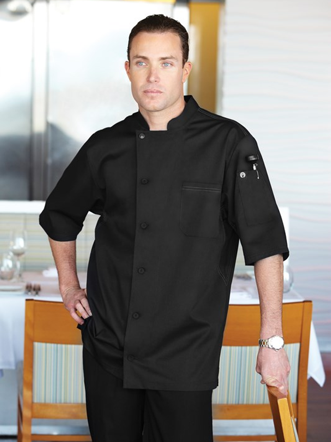 Chaqueta Chef Works Unisex Valais Negra 7