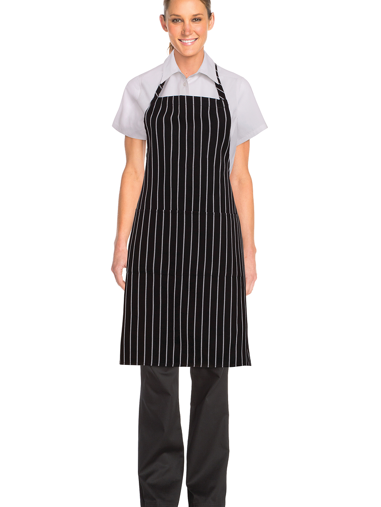 Pechera Chef Works Chalkstripe Negra 2
