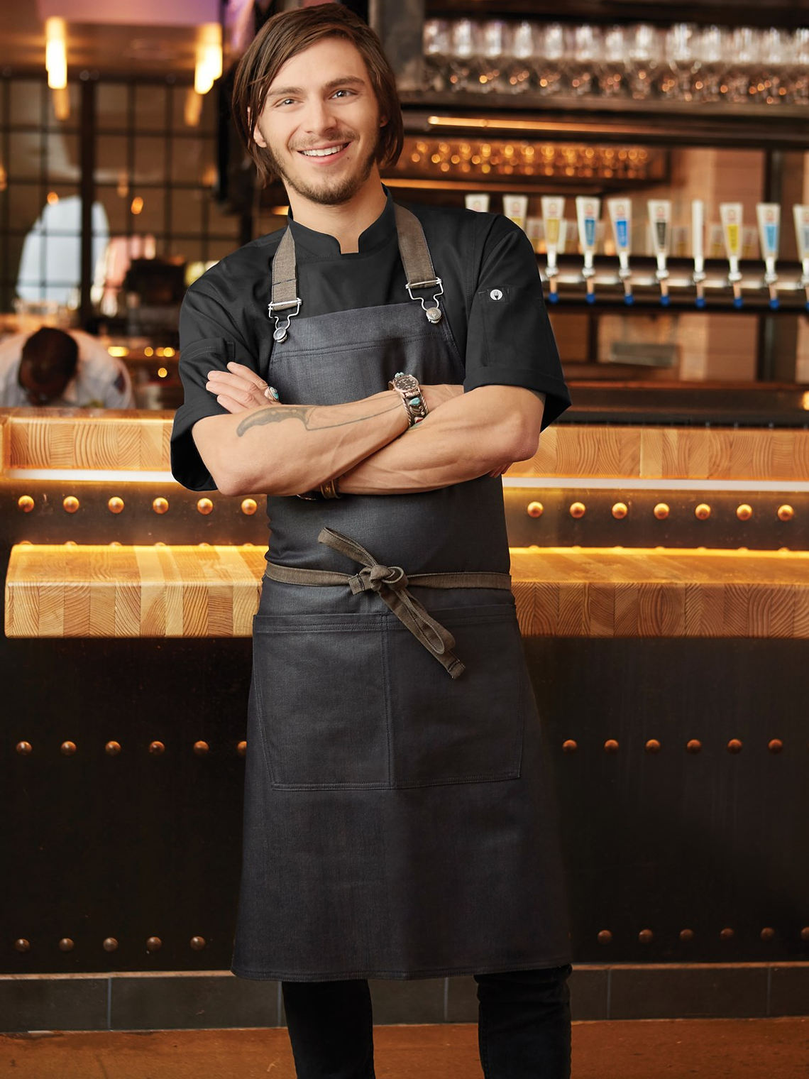 Pechera Chef Works Boulder BIB Negra C/Cafe 6