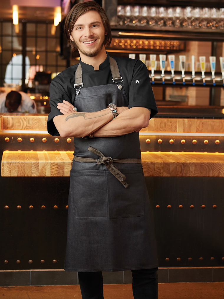 Pechera Chef Works Boulder BIB Negra C/Cafe 6