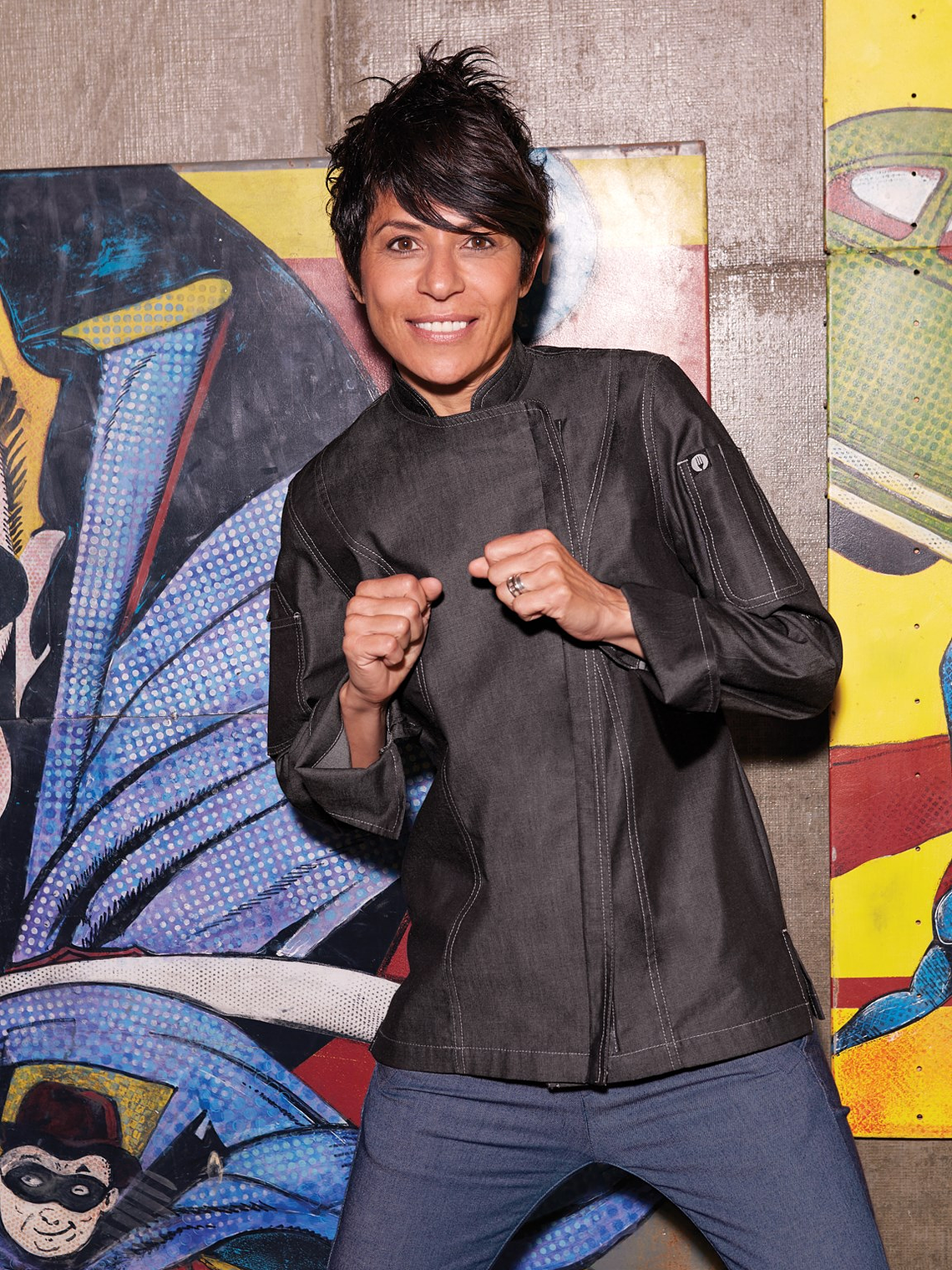 Chaqueta Chef Works Urban Mujer Gramercy Negra 8