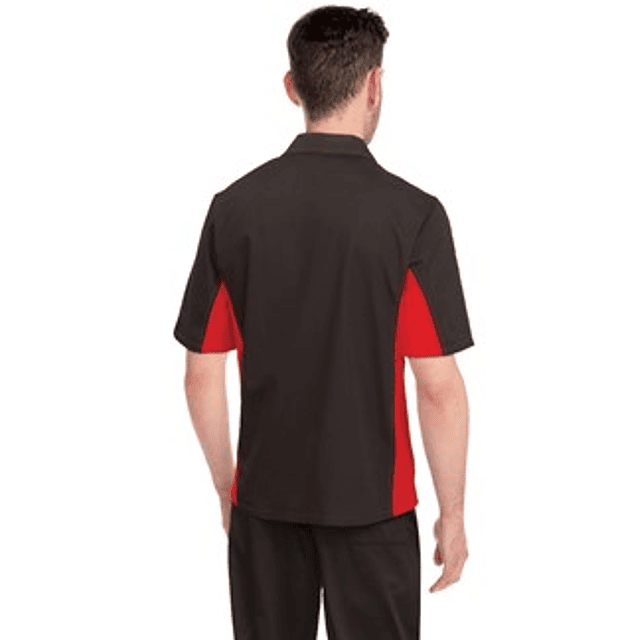 Camisa Chef Works Universal Contrast Negra con Rojo