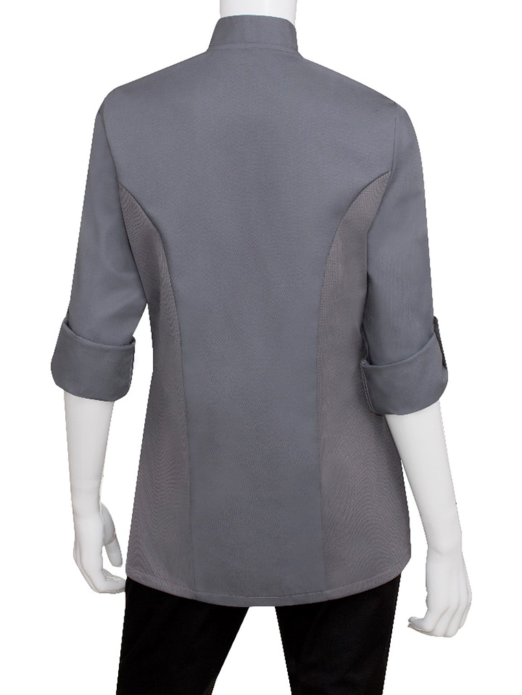 Chaqueta de Chef Mujer Chef Works Lansing Gris 8