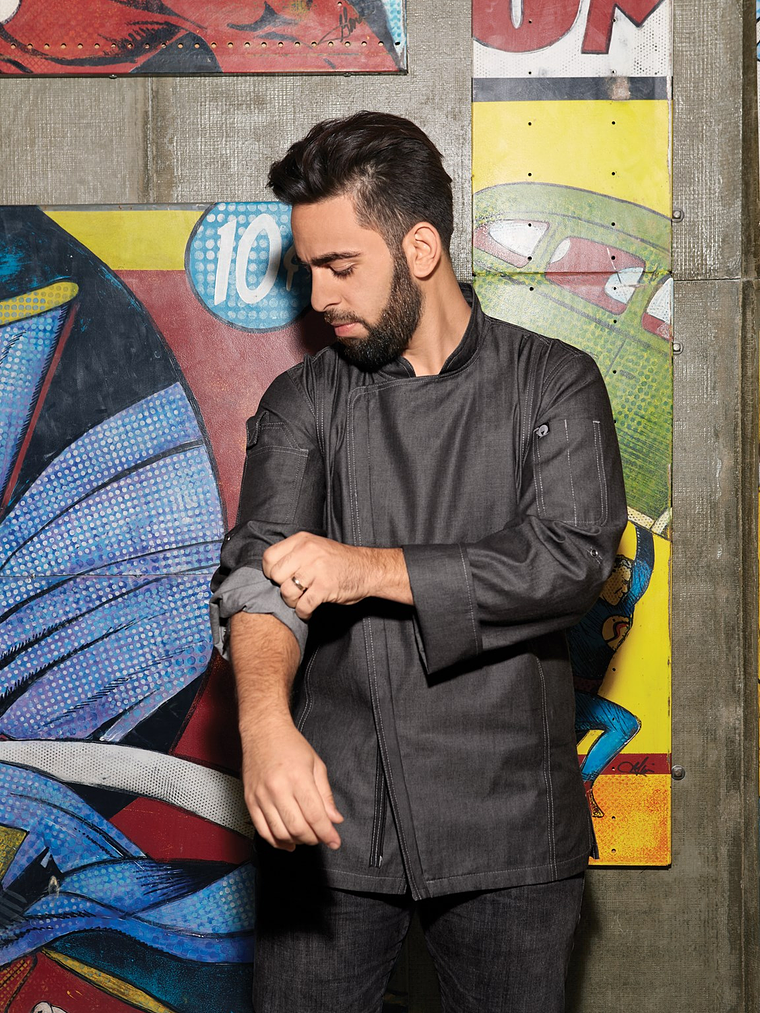 Chaqueta Chef Works Unisex Urban Gramercy Jeans Negra 8