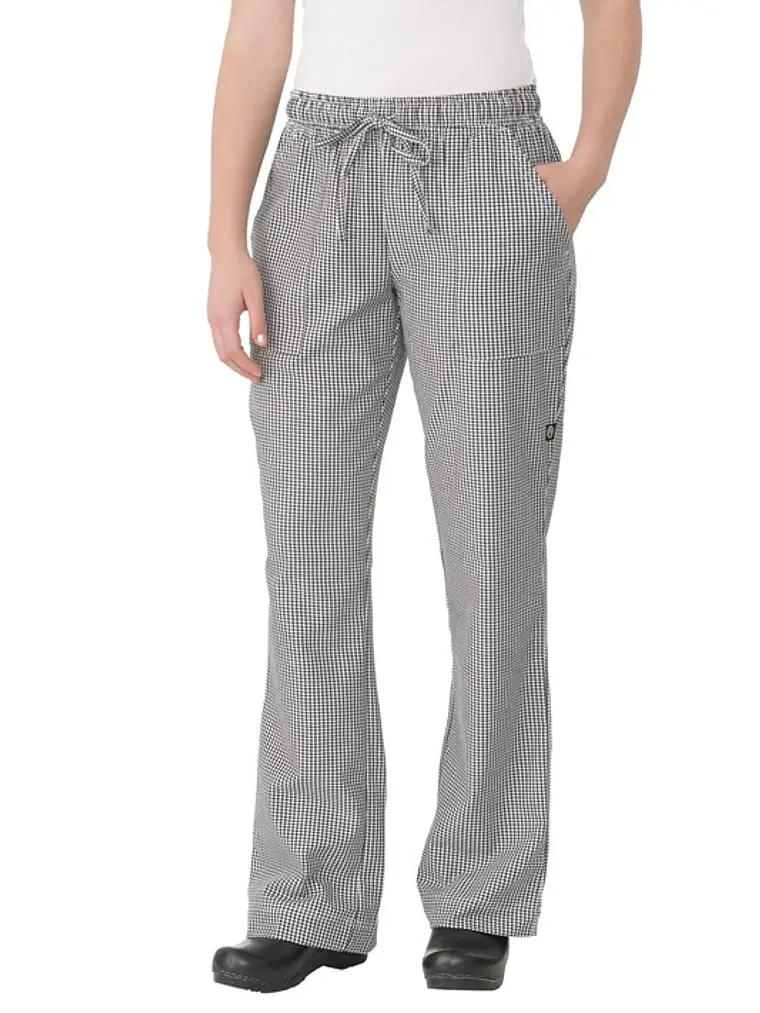 Pantalón Chef Works Baggy Pie Poule Mujer Gris 1