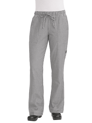 Pantalón Chef Works Baggy Pie Poule Mujer Gris