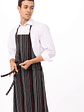 Pechera Chef Works Stripe Negra Con Rojo y Blanco - Miniatura 3