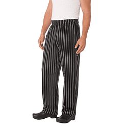 Pantalón Chef Works Baggy Chalkstripe Negro