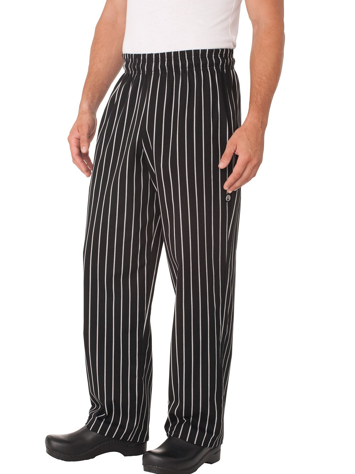 Pantalón Chef Works Baggy Chalkstripe Negro 1