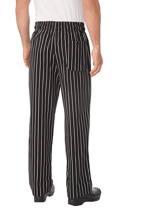 Pantalón Chef Works Baggy Chalkstripe Negro