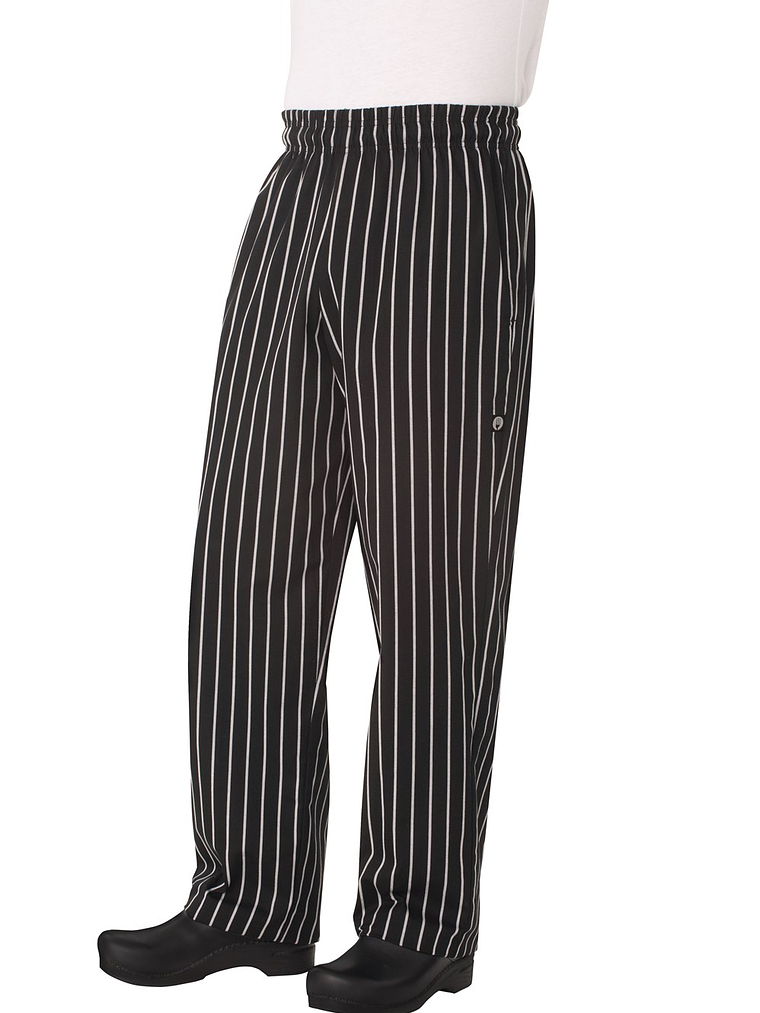 Pantalón Chef Works Baggy Chalkstripe Negro 3