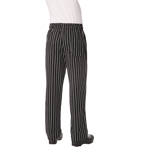 Pantalón Chef Works Baggy Chalkstripe Negro