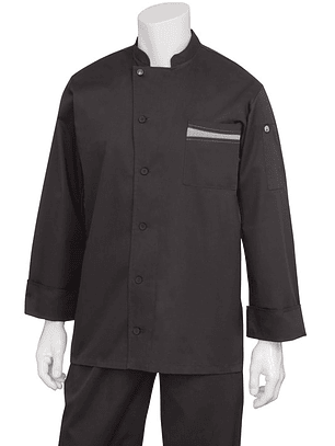 Chaqueta Chef Works Unisex Lyss Negra C/Gris