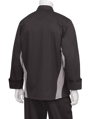 Chaqueta Chef Works Unisex Lyss Negra C/Gris