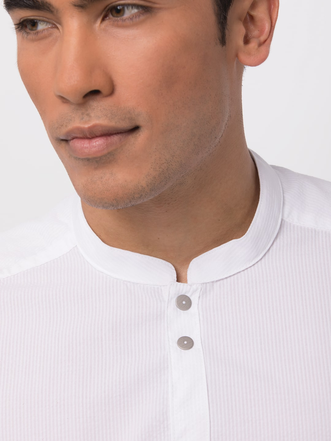 Camisa Chef Works Unisex Seersucker Blanca 3