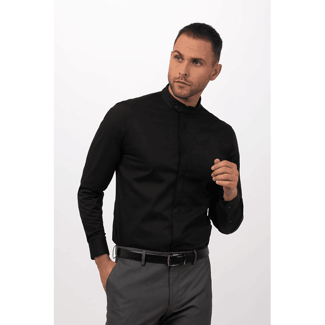 Camisa Chef Works Contemporary Unisex Formel Negra