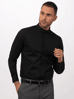 Camisa Chef Works Contemporary Unisex Formel Negra