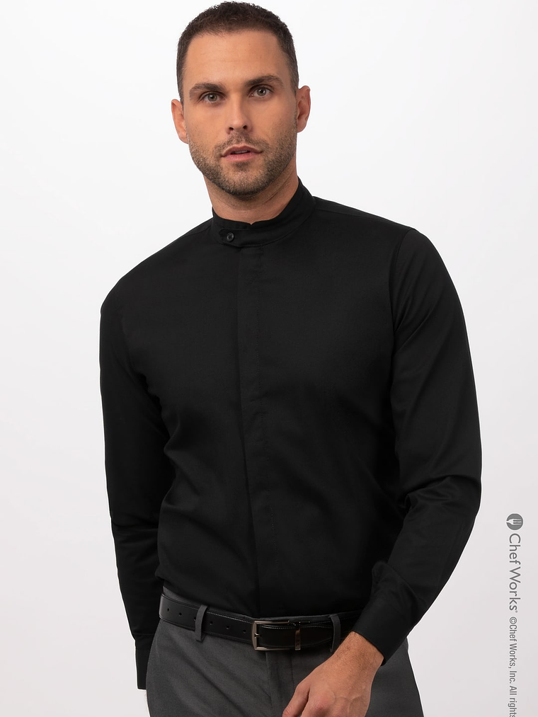 Camisa Chef Works Contemporary Unisex Formel Negra 1